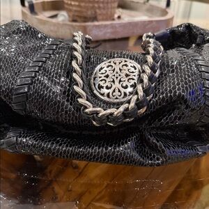 Brighton Black and Silver Chain Shoulder Bag